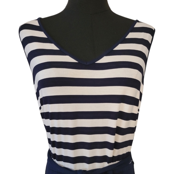 Talbots Sleeveless Striped Maxi Dress Size M - Picture 4 of 6